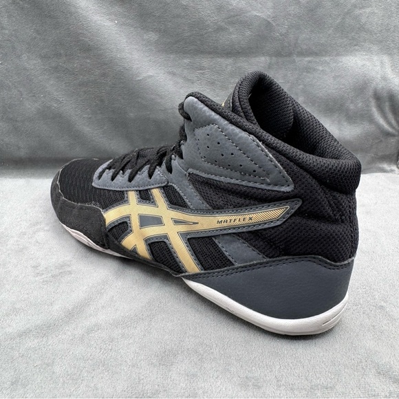 Asics Matflex 6 Athletic Wrestling Shoes Mens Size 8.5 Black Champagne Gold - Picture 6 of 14